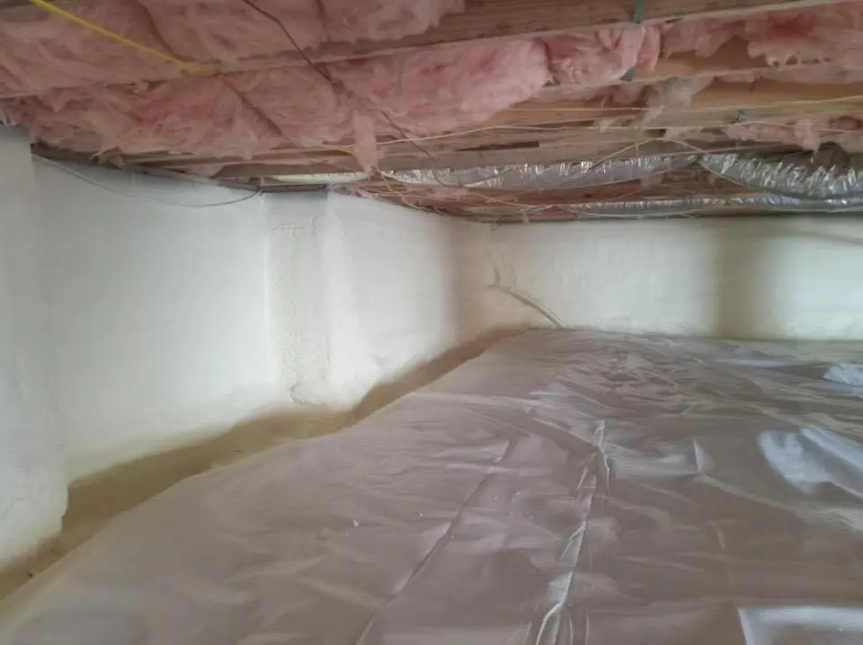 Crawl space encapsulation with closed-cell spray foam for Roof Leak Repair in Belgrade